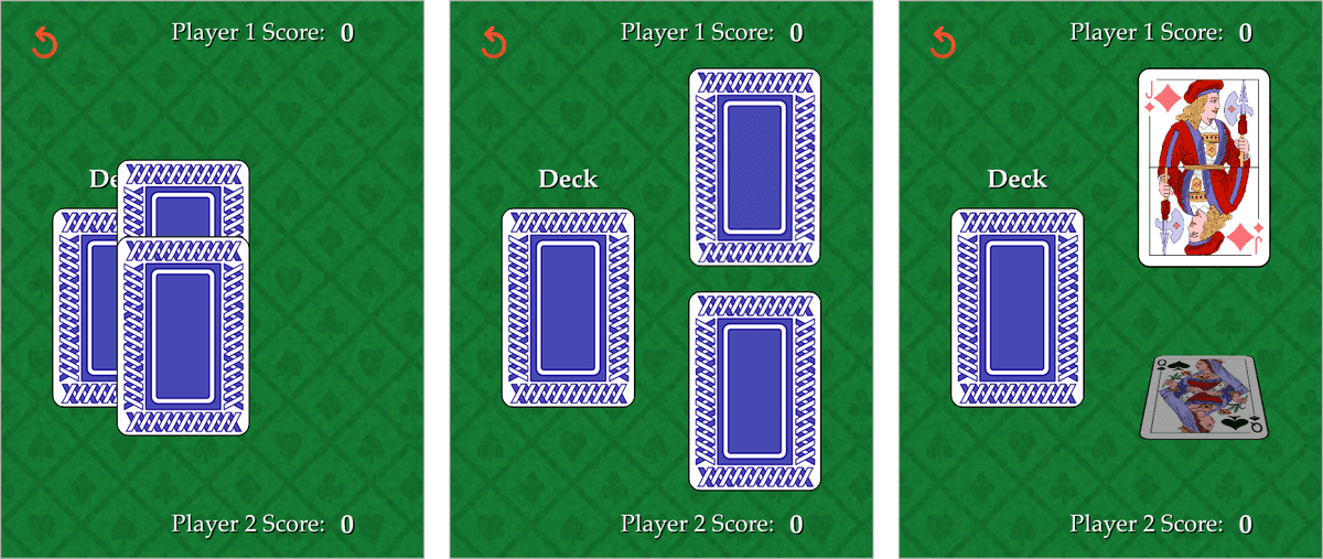 ex prev card war animating cards