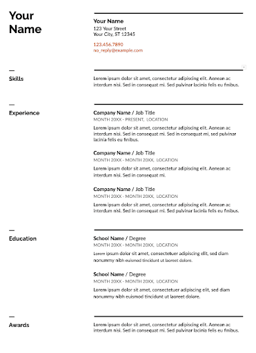 Example of a professional design resume layout showing key sections and clean formatting