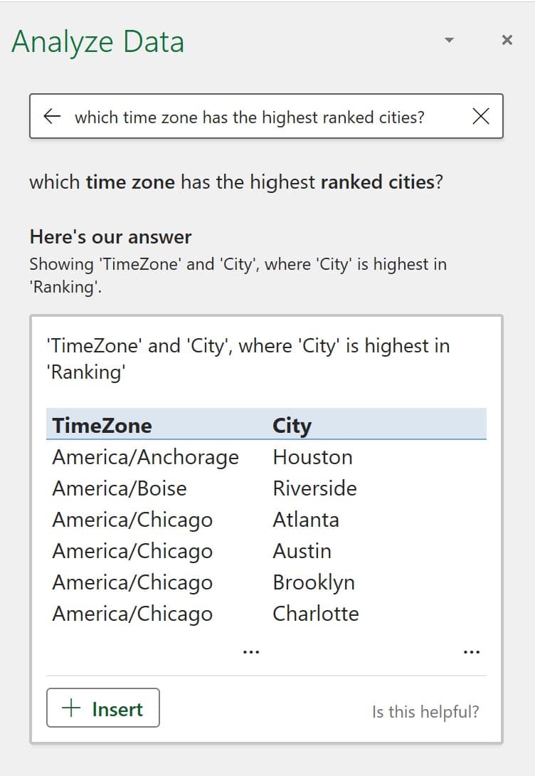 Excel Explains Its Answers