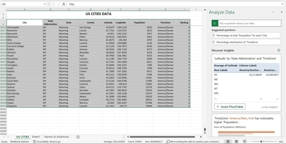 Excel Selects Your Data