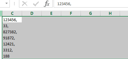 Excel Justify Command screenshot