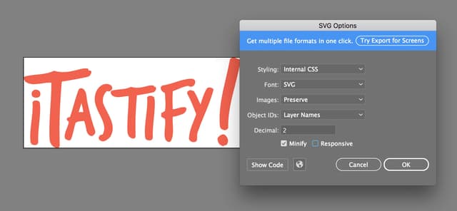Exporting Assets: SVG (Scalable Vector Graphics): Photoshop Tutorial