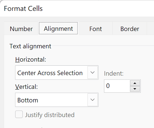 Command in Formatting Cells In Excel