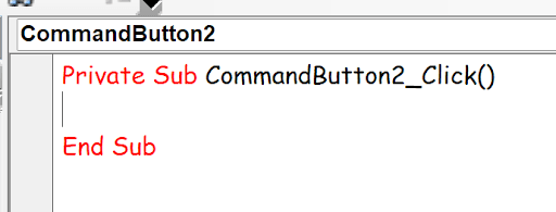 Forms With Vba In Excel example showing double-click the cancel button, and you’ll see this: