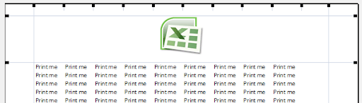 Excel print preview with margins and logo in the header area