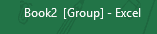 Excel title bar displaying Group indicator for grouped worksheets