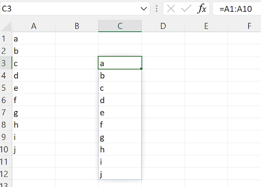 Excel implicit intersection operator @ used with dynamic arrays