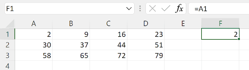 Excel SEQUENCE function generating a dynamic array of sequential numbers
