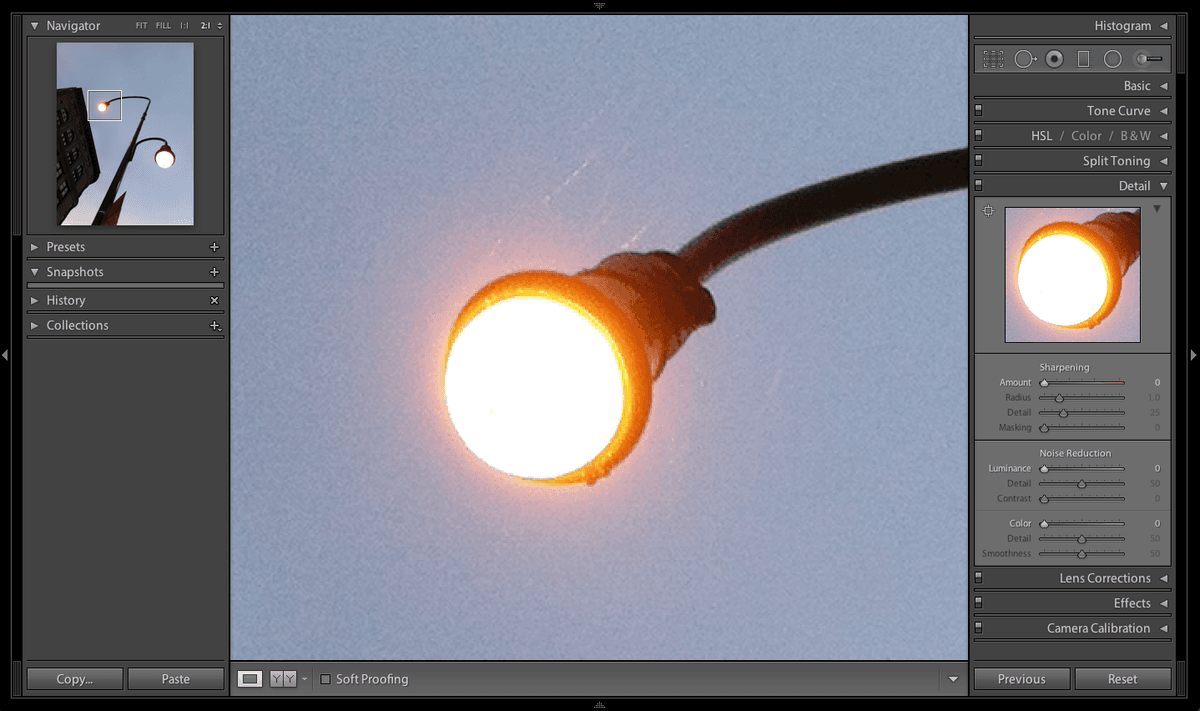 noise reduction set up screen