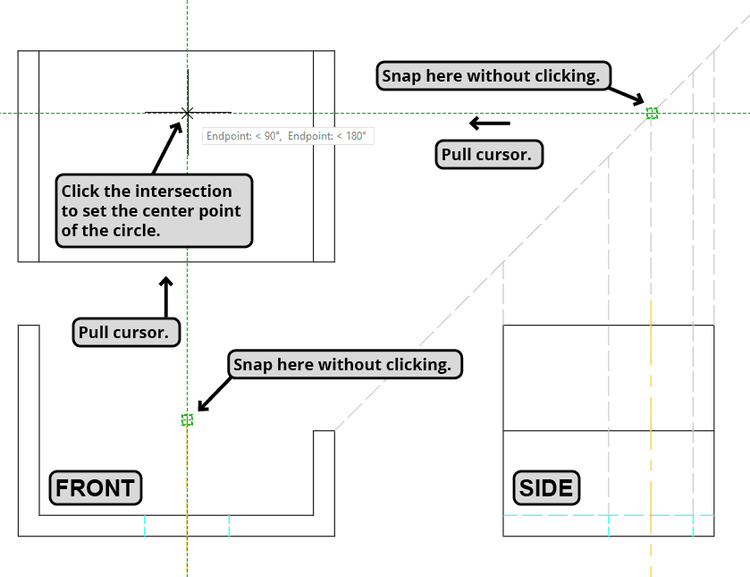 Object Snap Tracking: AutoCAD Tutorial