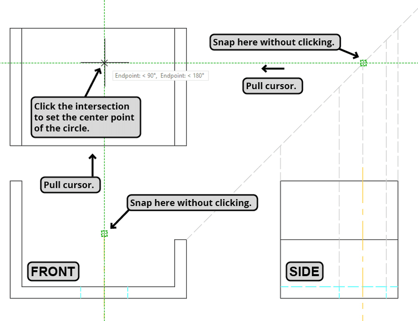 Object Snap Tracking: AutoCAD Tutorial