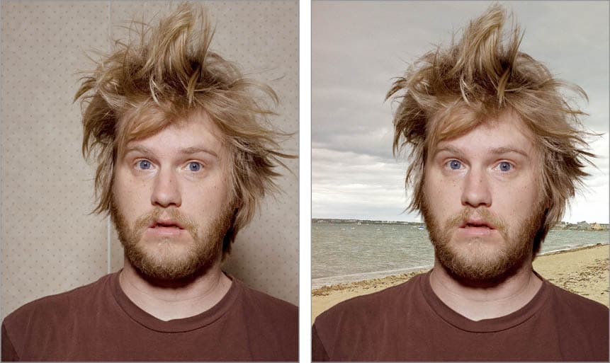 stock image of a man with messy hair