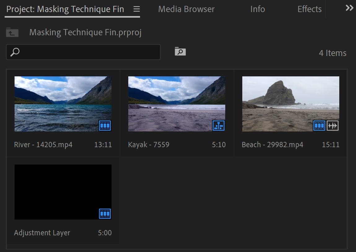 Project Panel Premiere Pro