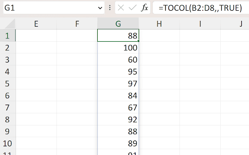 Excel data rearrangement with new functions - step 3