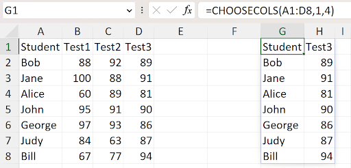 Excel data rearrangement with new functions - step 5