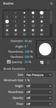 brushes panel