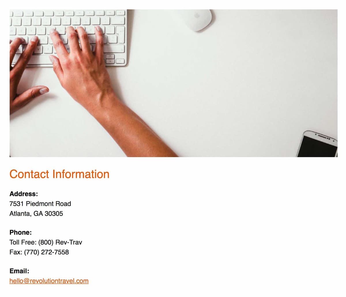 revolution email link