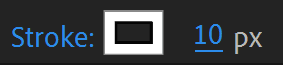 Stroke width value control next to the Stroke option in After Effects