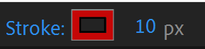 Stroke color and width options for the shape layer in After Effects
