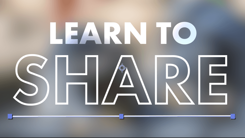 After Effects composition showing a straight line drawn below text using the Pen tool