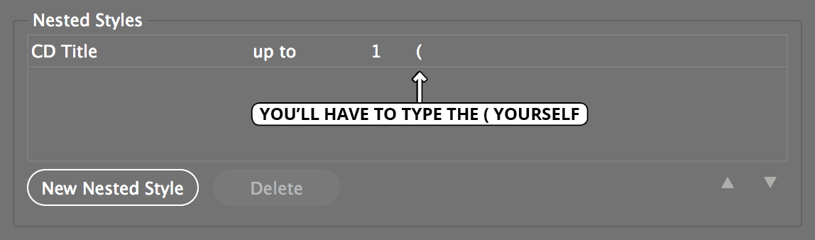 nested style option