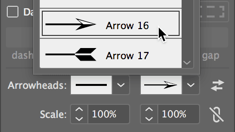effects stroke arrowhead
