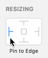 resizing pin left side