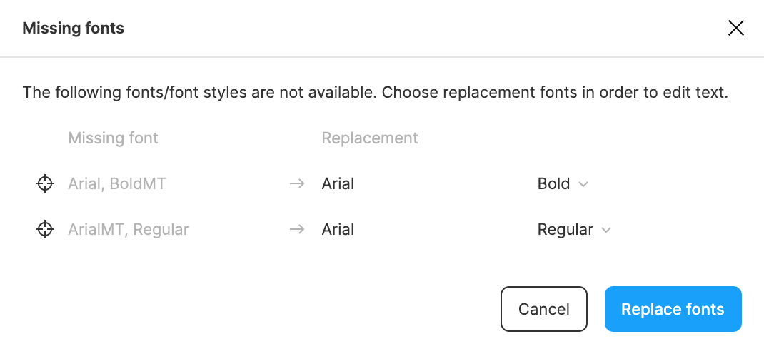 sketch file missing fonts