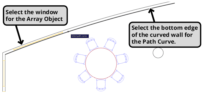 array path window curved path