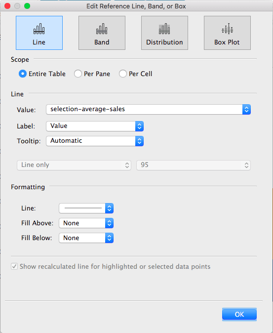 Tableau Create Parameter dialog for Sales-parameter with value range 0 to 100