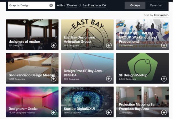 Professionals networking at a design industry meetup event