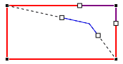 Excel shape being edited with the top-right point dragged down and to the left