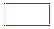 Rectangle shape in Excel with black edit points handles visible at the corners