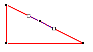 Excel shape with a new edit point added to the middle of a line segment