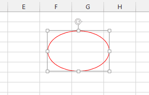 Red outline circle with no fill used to highlight content in Excel