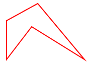 Excel shape with the bottom line point dragged upwards creating a custom form