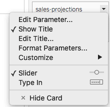Tableau parameter configuration showing data type and allowable values settings