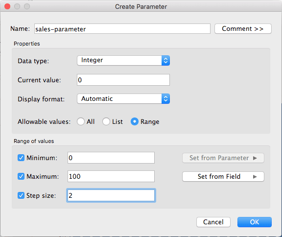 Tableau calculated field editor using parameter in the formula logic