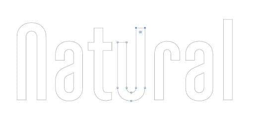 Illustrator Direct Selection tool being used to modify letter shapes