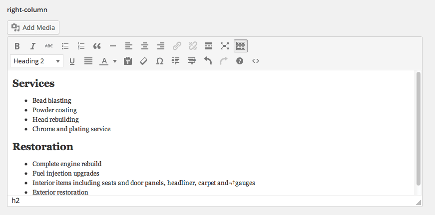 custom field wysiwyg