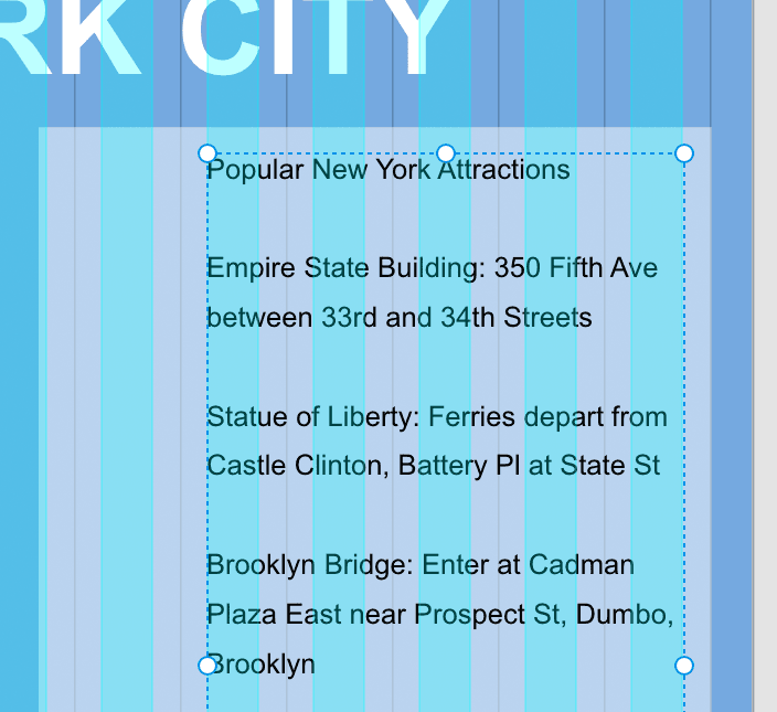 nyc tablet sidebar text box
