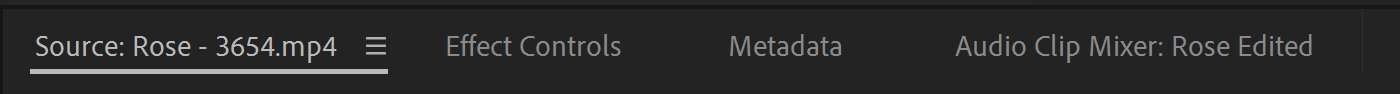 Premiere Pro top bar with Effect Controls panel option highlighted