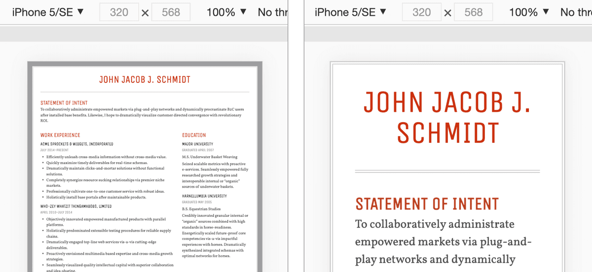 viewport meta tag before after resume