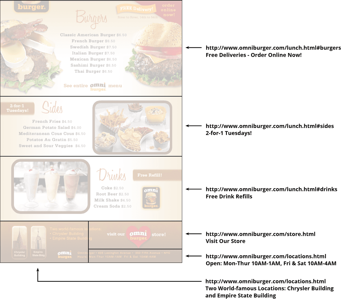 lunch menu name url and ALT text
