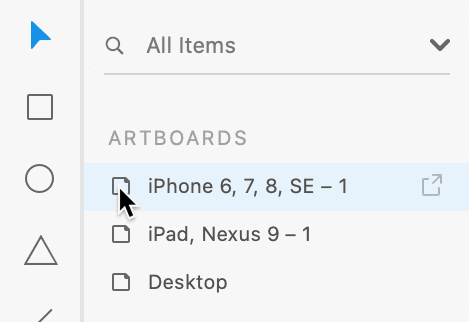 navigate to artboard using layers panel
