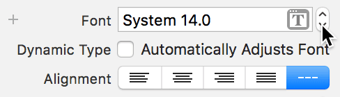 font size arrow