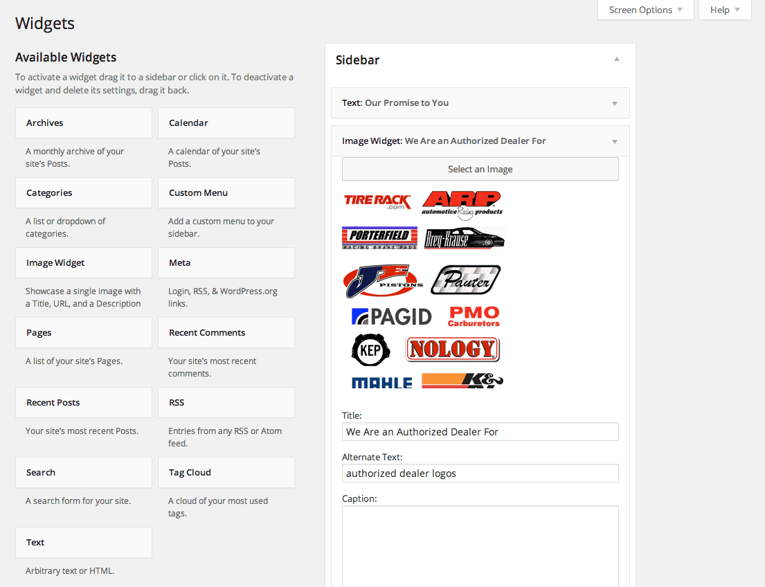 widgets