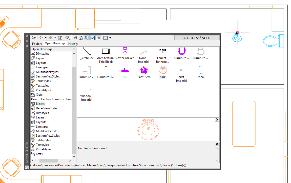 design center dialog