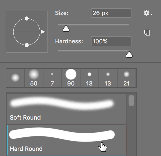 brush hard round