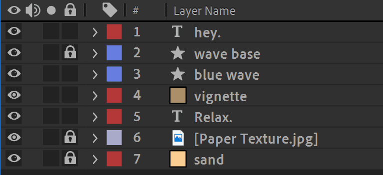 After Effects layers panel showing all composition layers for liquid animation project